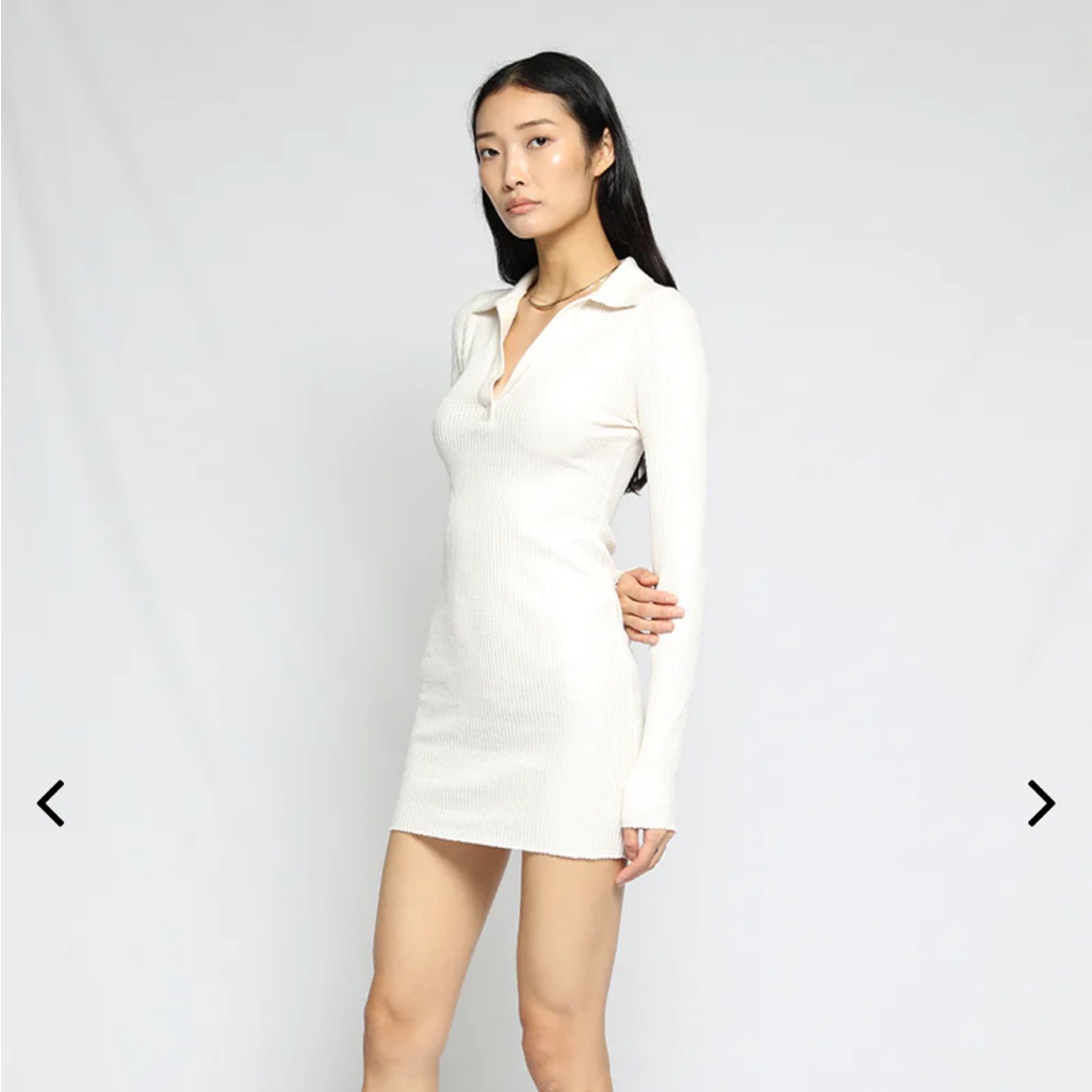 The Range White Thermal Polo Mini Dress Nwt